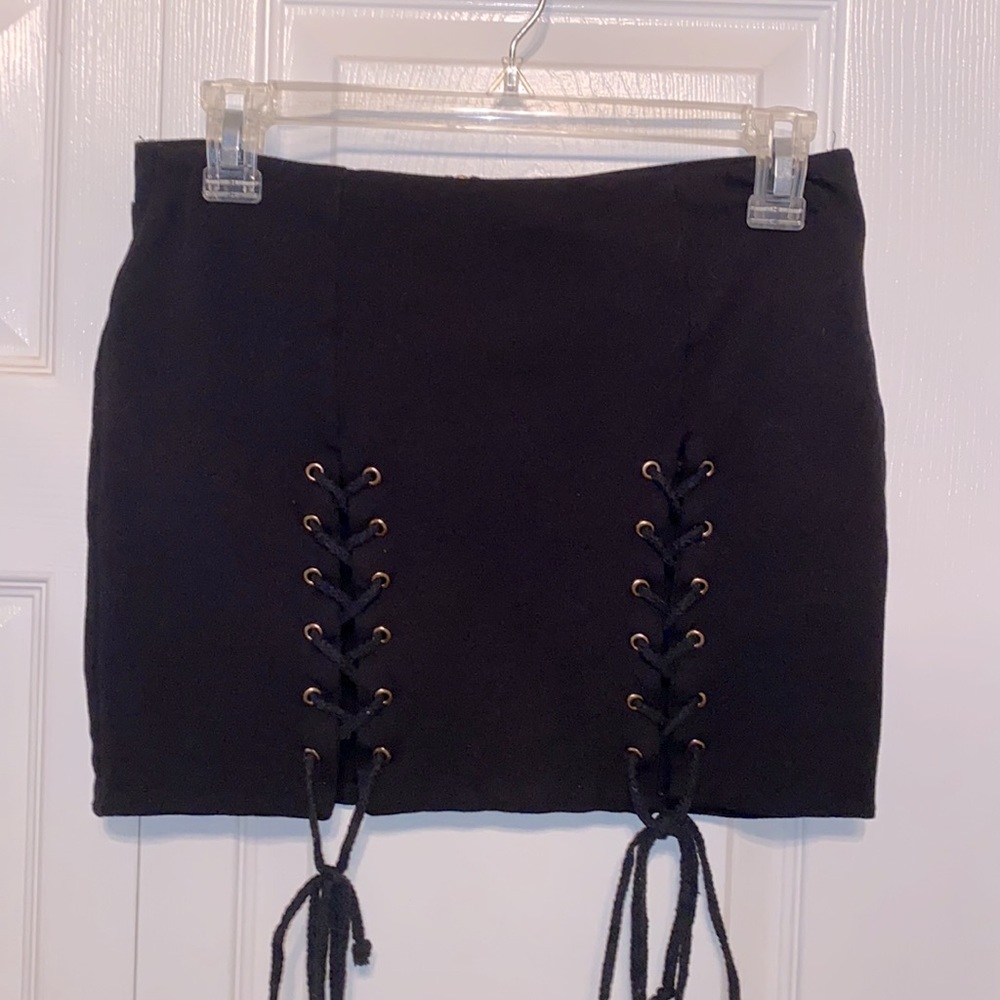 Forever 21 Black Skirt with Criss Cross Design